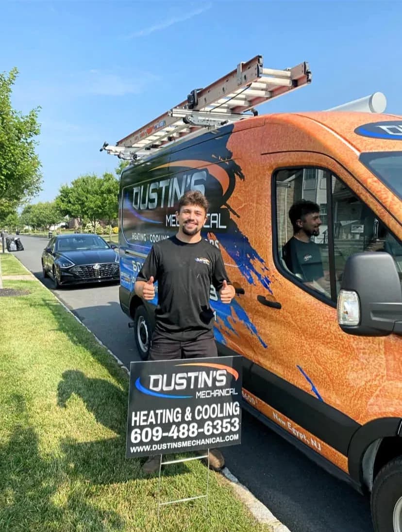Dustin's Mechanical technician at the service truck