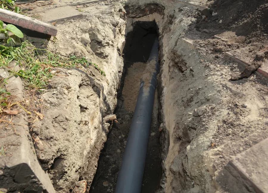 sewer line in New Egypt, NJ.