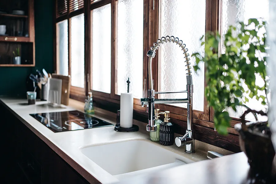 modern kitchen sink in New Egypt home