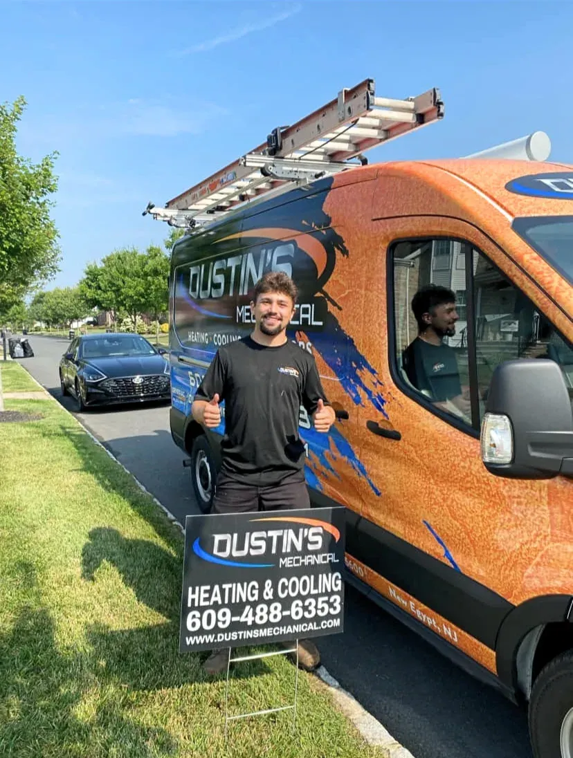 Dustin's Mechanical technician at the service truck