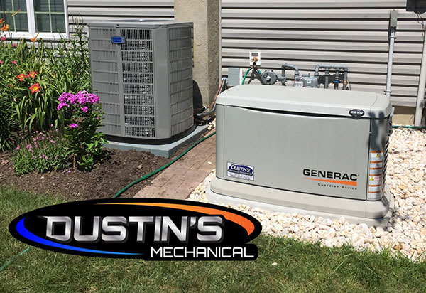 A Daikin air conditioning unit and a Generac generator installed outdoors